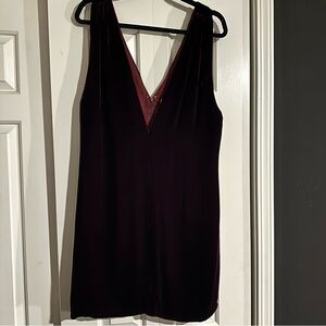 Farmers Daughter x Free People Burgundy Velvet Mini Dress US12 NWT